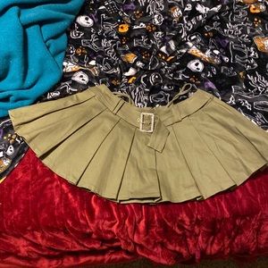 Mini skirt with thong straps